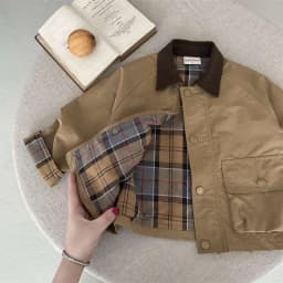 2026 UNITIM Spring Autumn Kids Boys Jacket Plaid Spliced Pocket Long Sleeve Toddler Boys Outerwears Coat Children Boys Jacket