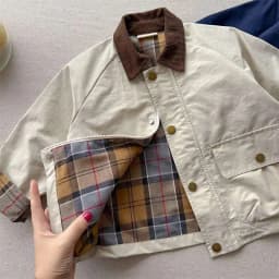 2026 UNITIM Spring Autumn Kids Boys Jacket Plaid Spliced Pocket Long Sleeve Toddler Boys Outerwears Coat Children Boys Jacket