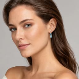 Ear Stud Earrings Lucky Blue Star Europe Trendy Fine Jewerly For Women Gift In Real 925 Sterling Silver