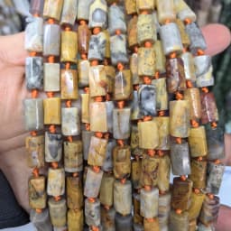 Natural Cylinder Stone Bead Colorful White Jaspers Quartzs Tube Charms Beads For Jewelry Making Diy Bracelets Necklace
