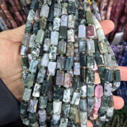 Natural Cylinder Stone Bead Colorful White Jaspers Quartzs Tube Charms Beads For Jewelry Making Diy Bracelets Necklace