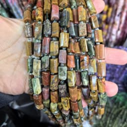 Natural Cylinder Stone Bead Colorful White Jaspers Quartzs Tube Charms Beads For Jewelry Making Diy Bracelets Necklace