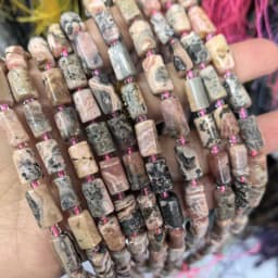 Natural Cylinder Stone Bead Colorful White Jaspers Quartzs Tube Charms Beads For Jewelry Making Diy Bracelets Necklace