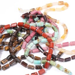 Natural Cylinder Stone Bead Colorful White Jaspers Quartzs Tube Charms Beads For Jewelry Making Diy Bracelets Necklace