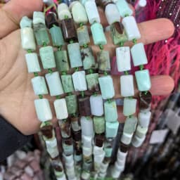 Natural Cylinder Stone Bead Colorful White Jaspers Quartzs Tube Charms Beads For Jewelry Making Diy Bracelets Necklace