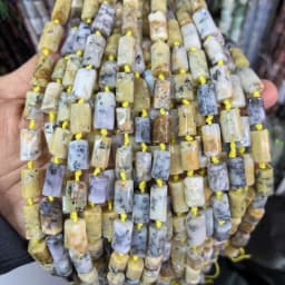 Natural Cylinder Stone Bead Colorful White Jaspers Quartzs Tube Charms Beads For Jewelry Making Diy Bracelets Necklace