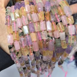 Natural Cylinder Stone Bead Colorful White Jaspers Quartzs Tube Charms Beads For Jewelry Making Diy Bracelets Necklace
