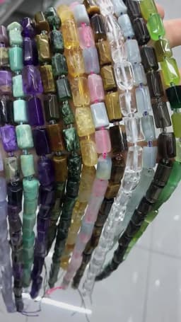 Natural Cylinder Stone Bead Colorful White Jaspers Quartzs Tube Charms Beads For Jewelry Making Diy Bracelets Necklace