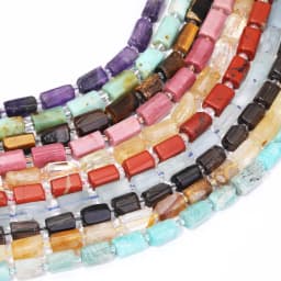 Natural Cylinder Stone Bead Colorful White Jaspers Quartzs Tube Charms Beads For Jewelry Making Diy Bracelets Necklace