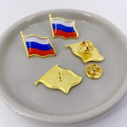 5/10/50/100pcs Russia Flag Pins Russia Waving Badge Pin Patriotic Enamel Suit Jacket Brooches