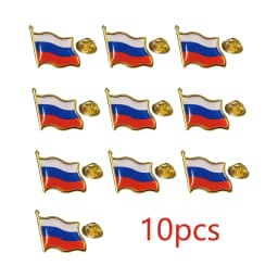 5/10/50/100pcs Russia Flag Pins Russia Waving Badge Pin Patriotic Enamel Suit Jacket Brooches