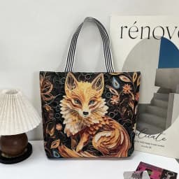 Retro Embroidery Women Handbag Linen Ethnic Style Shoulder Bag Tote Bag