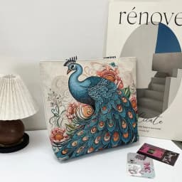 Retro Embroidery Women Handbag Linen Ethnic Style Shoulder Bag Tote Bag