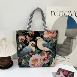 Retro Embroidery Women Handbag Linen Ethnic Style Shoulder Bag Tote Bag