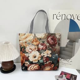 Retro Embroidery Women Handbag Linen Ethnic Style Shoulder Bag Tote Bag