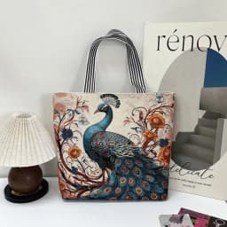 Retro Embroidery Women Handbag Linen Ethnic Style Shoulder Bag Tote Bag