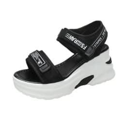 Women Sport Sandal Summer New Fashion Slope Heel Elevated Platform Shoes Girls Outdoor Leisure High Heeled Fish Mouth Sandals