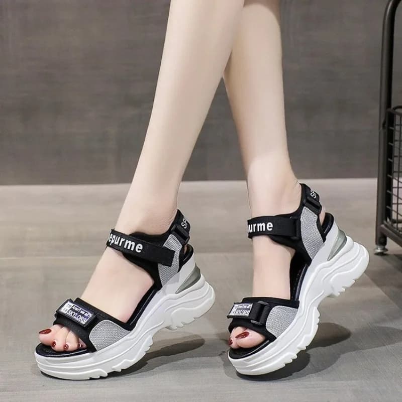 New Summer Ladies Sandals Platform Wedge Heels Shoes Casual Beach Heightening Slope with Women's Sports High Heels Sandals Girl