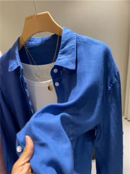 Botvotee Women's White Linen Shirt Lightweight Long Sleeve Elegant Oversize Blouse Vintage Spring Summer Tops Cotton Linen Shirt