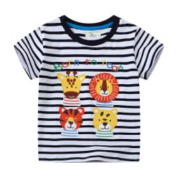 Jumping Meters 2-7T Cotton Animals Embroidery Summer Boys Girls Tees Kids Tops Cotton Fashion Tshirts Kids Baby Clothes