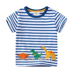 Jumping Meters 2-7T Cotton Animals Embroidery Summer Boys Girls Tees Kids Tops Cotton Fashion Tshirts Kids Baby Clothes