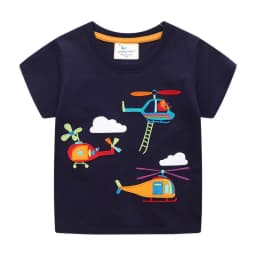 Jumping Meters 2-7T Cotton Animals Embroidery Summer Boys Girls Tees Kids Tops Cotton Fashion Tshirts Kids Baby Clothes
