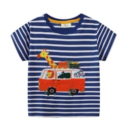 Jumping Meters 2-7T Cotton Animals Embroidery Summer Boys Girls Tees Kids Tops Cotton Fashion Tshirts Kids Baby Clothes