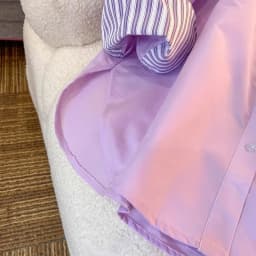 New In Clothing Top Turn-down Neck Purple Patchwork Striped Long Sleeved Casual Single Breasted Ins Women Loose Shirt And Blouse