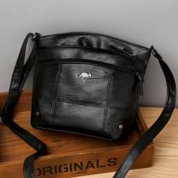 Elegant Vintage Style Shoulder Bag, Faux Leather Multiple Pockets Crossbody Bag, Adjustable Strap, Women's Commuter Work Purse