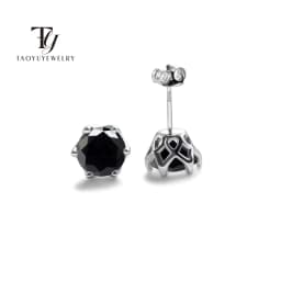 Real 925 Sterling Silver Classic Round Stud Earrings 0.5/1/2CT*2 D Color Moissanite Fashion Jewelry Womens Earrings For Party