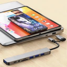 8-In-2 Port USB C Expander USB 3.0 Hub Type C Splitter Type C Dock Multiport 7 Port Adapter USB Expander For Xiaomi Phone Tablet