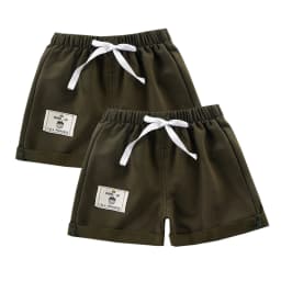 2pcs Cotton Summer Kids Shorts Boys Girls Solid Color Short Baby Cartoon Casual Pant Children Short Pant Sport Clothing Outwear