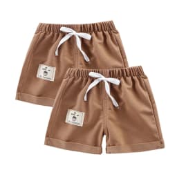 2pcs Cotton Summer Kids Shorts Boys Girls Solid Color Short Baby Cartoon Casual Pant Children Short Pant Sport Clothing Outwear