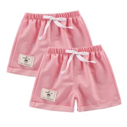 2pcs Cotton Summer Kids Shorts Boys Girls Solid Color Short Baby Cartoon Casual Pant Children Short Pant Sport Clothing Outwear