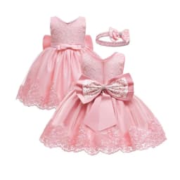 Newborn Girl Lace White Dress with Bow Headband 100 Days Baby Girl Christening Party Gown Summer Photoshoot Photography Outfits