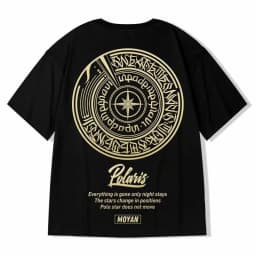 8XL Loose Fitting Fashionable Trendy New Eight pointed Star Formation Print T-shirt with Casual Men Versatile Couple Outfit