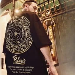 8XL Loose Fitting Fashionable Trendy New Eight pointed Star Formation Print T-shirt with Casual Men Versatile Couple Outfit