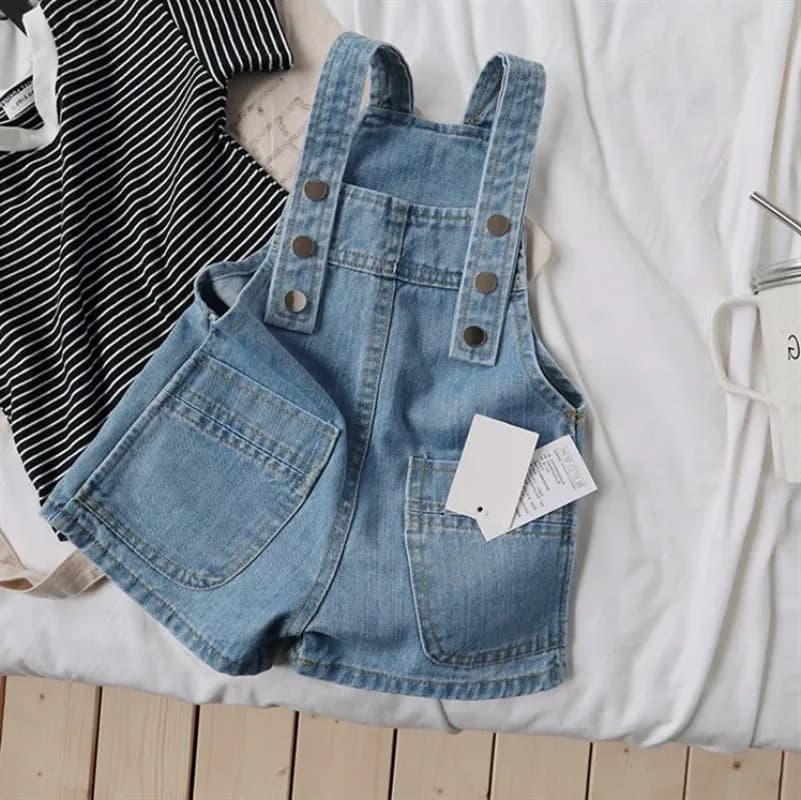Children Overalls Pants 2025 Summer Autumn Hot Sale Boy's Jeans Suspenders Shorts Casual Girl's Strap Pants