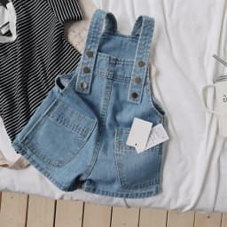 Children Overalls Pants 2025 Summer Autumn Hot Sale Boy's Jeans Suspenders Shorts Casual Girl's Strap Pants