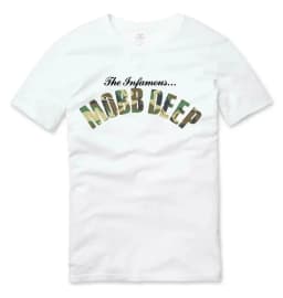 Mens Brand Fashion T-shirt Summer T Shirts Mobb Deep Mens Infamous on Red T-shirt Red Unisex Short Sleeve Male Casual Tee-shirt