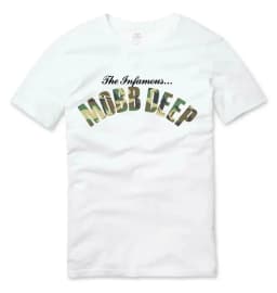 Mens Brand Fashion T-shirt Summer T Shirts Mobb Deep Mens Infamous on Red T-shirt Red Unisex Short Sleeve Male Casual Tee-shirt