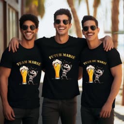 French Groom Squad Evg Team Best Man T Shirt Fashion Beer Graphic Y2k Tops Men's Single Farewell Wedding Bachelor Party Tees