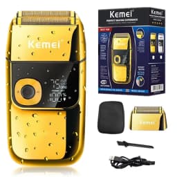 Kemei Cordless Electric Shaver for Men Twin Blade Reciprocating Rechargeable Beard Razor Face Care Multifunction Strong Trimmer