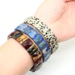 10x15mm Natural Stone Square Beads Bracelets for Women Men Healing Crystal Faceted Rectangle Stretch Bangle Wrist Jewelry Gifts