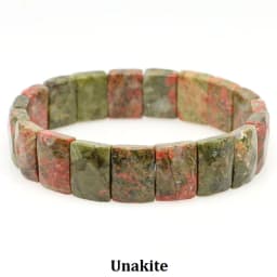 10x15mm Natural Stone Square Beads Bracelets for Women Men Healing Crystal Faceted Rectangle Stretch Bangle Wrist Jewelry Gifts