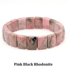 10x15mm Natural Stone Square Beads Bracelets for Women Men Healing Crystal Faceted Rectangle Stretch Bangle Wrist Jewelry Gifts