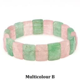 10x15mm Natural Stone Square Beads Bracelets for Women Men Healing Crystal Faceted Rectangle Stretch Bangle Wrist Jewelry Gifts