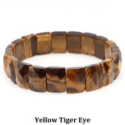 10x15mm Natural Stone Square Beads Bracelets for Women Men Healing Crystal Faceted Rectangle Stretch Bangle Wrist Jewelry Gifts