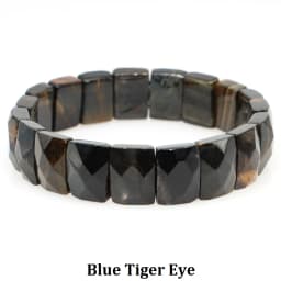 10x15mm Natural Stone Square Beads Bracelets for Women Men Healing Crystal Faceted Rectangle Stretch Bangle Wrist Jewelry Gifts