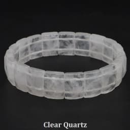 10x15mm Natural Stone Square Beads Bracelets for Women Men Healing Crystal Faceted Rectangle Stretch Bangle Wrist Jewelry Gifts